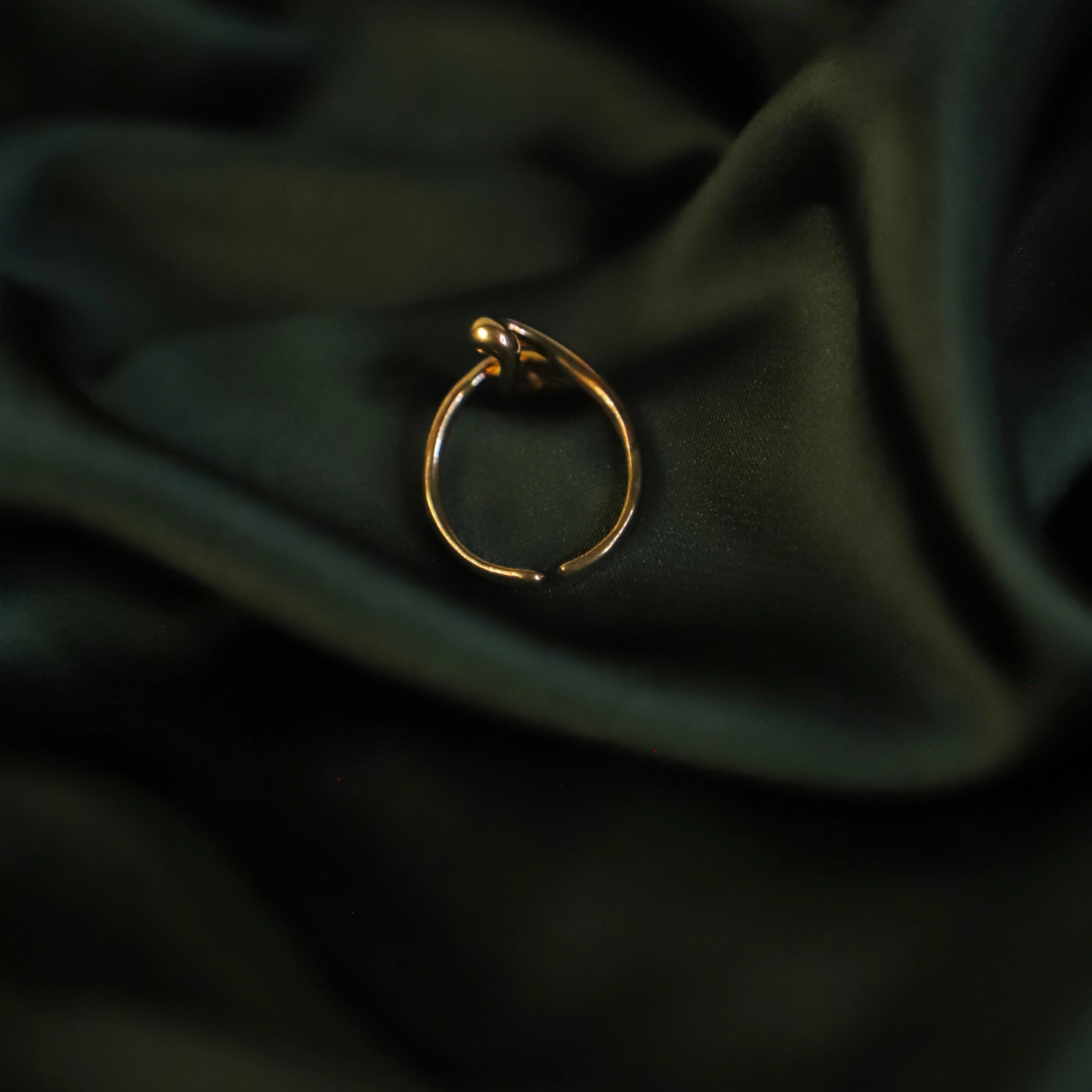 Black Inlay Pure Metal Ring side view