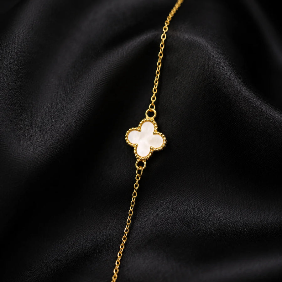 White Clover Chain Bracelet