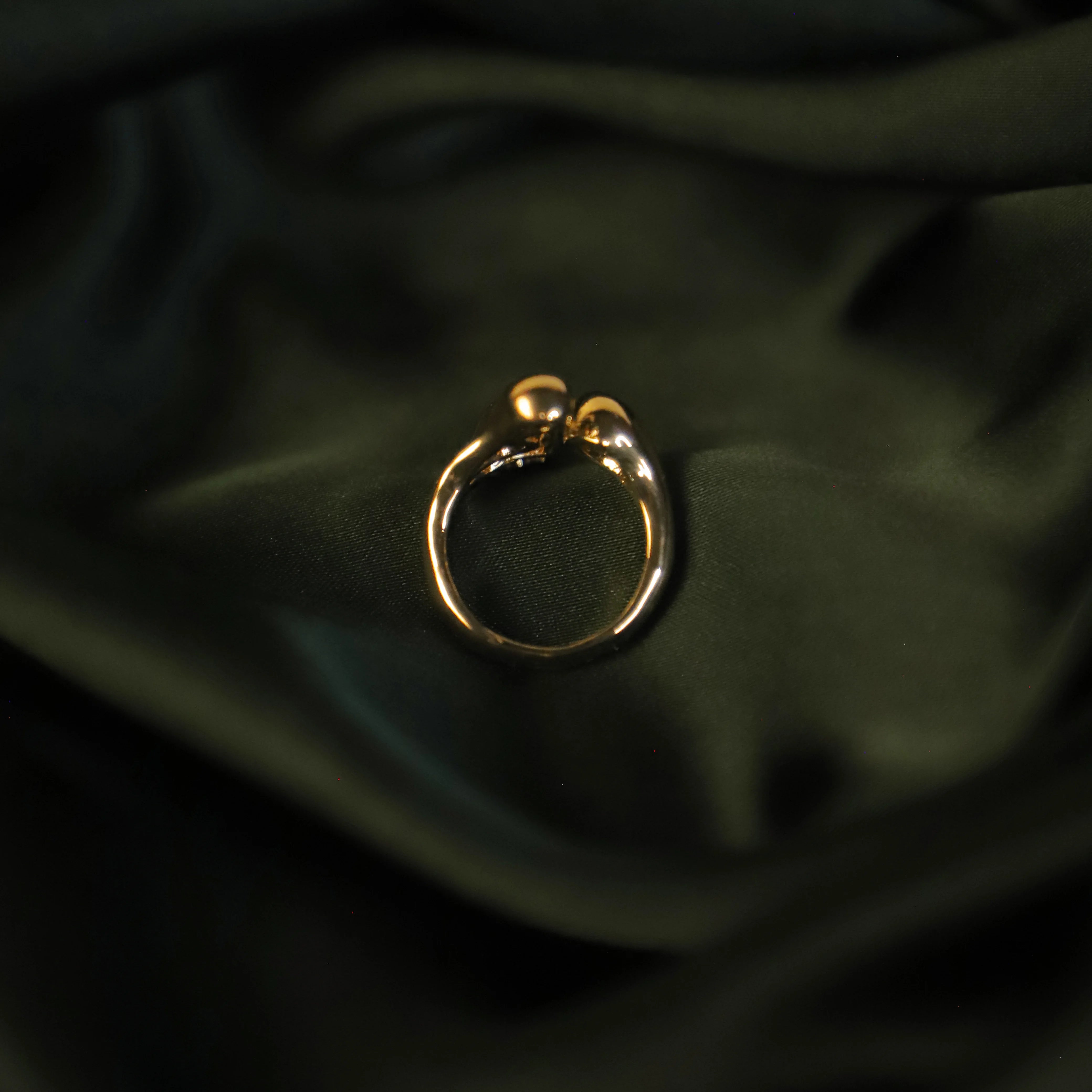 Hammered Texture Pure Metal Ring side view