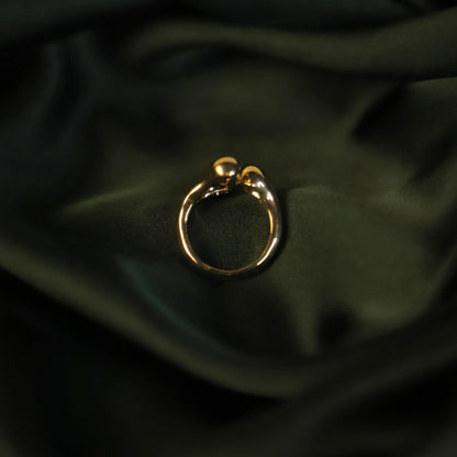 Hammered Texture Pure Metal Ring side view