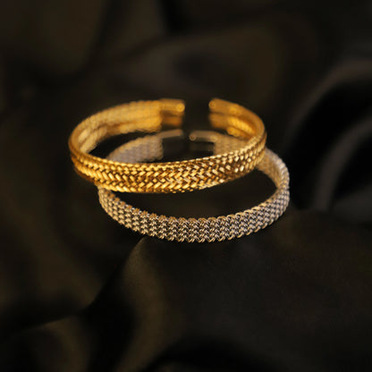 Luxury Stainless Steel Bracelet Set close view